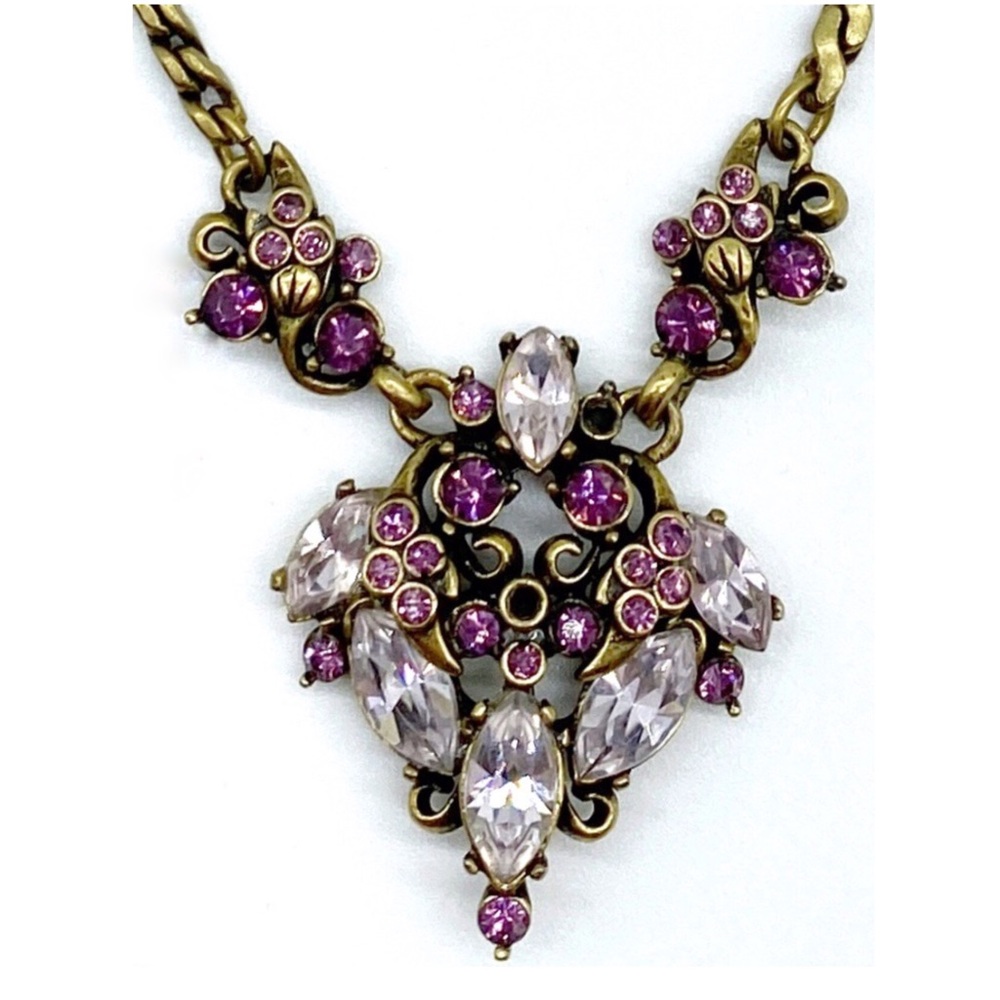 Vintage Hollycraft 1952 Crystal Purple Necklace